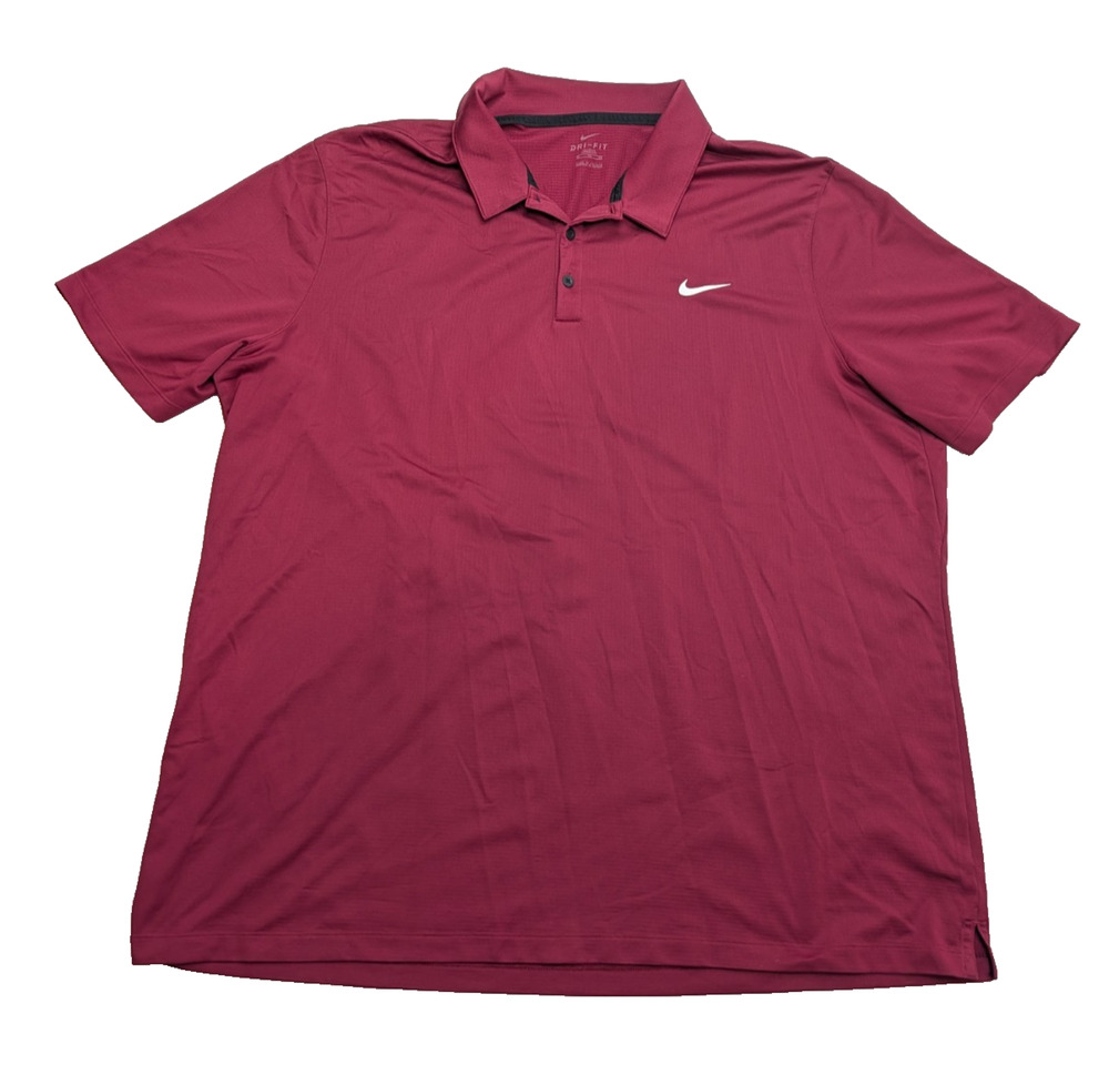 Nike Men's Dri-FIT Core Solid Golf Polo Short Sleeve Shirt Red Maroon XXXLT 3XLT